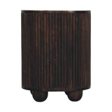 Curved Fluted 3-Drawer Bedside Table | Brass Velvet