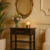 Heritage Turned-Leg Side Table Accent Piece | Brass Solid Mango Wood