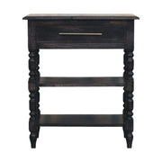 Heritage Turned-Leg Side Table Accent Piece | Brass Solid Mango Wood Default Title