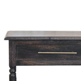 Heritage Turned-Leg Side Table Accent Piece | Brass Solid Mango Wood