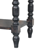 Heritage Turned-Leg Side Table Accent Piece | Brass Solid Mango Wood