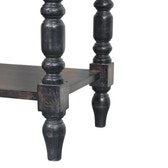 Heritage Turned-Leg Side Table Accent Piece | Brass Solid Mango Wood