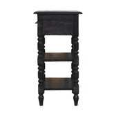 Heritage Turned-Leg Side Table Accent Piece | Brass Solid Mango Wood