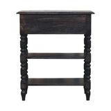 Heritage Turned-Leg Side Table Accent Piece | Brass Solid Mango Wood