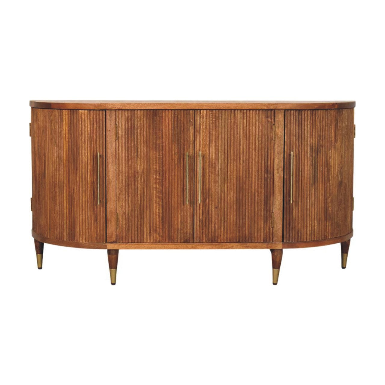 Ravello Curved 4-Door Sideboard Chest of Drawers | Oak Solid Mango Wood Fluted Default Title