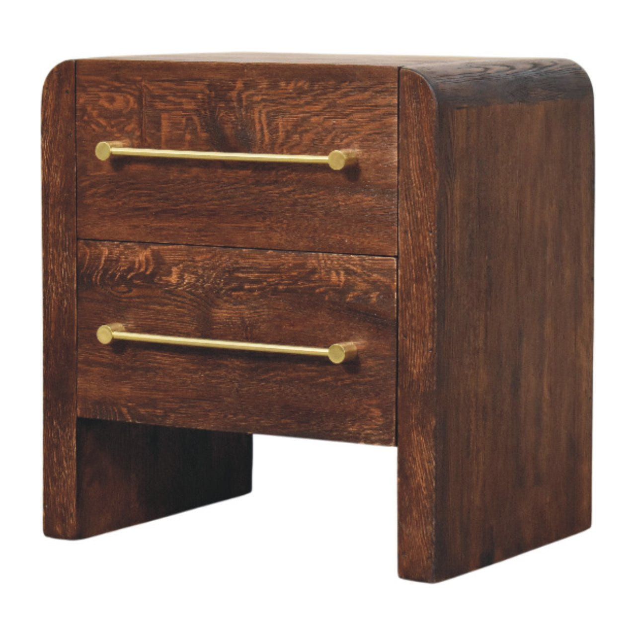 Copenhagen 2-Drawer Nightstand in Smoked Oak Bedside Table