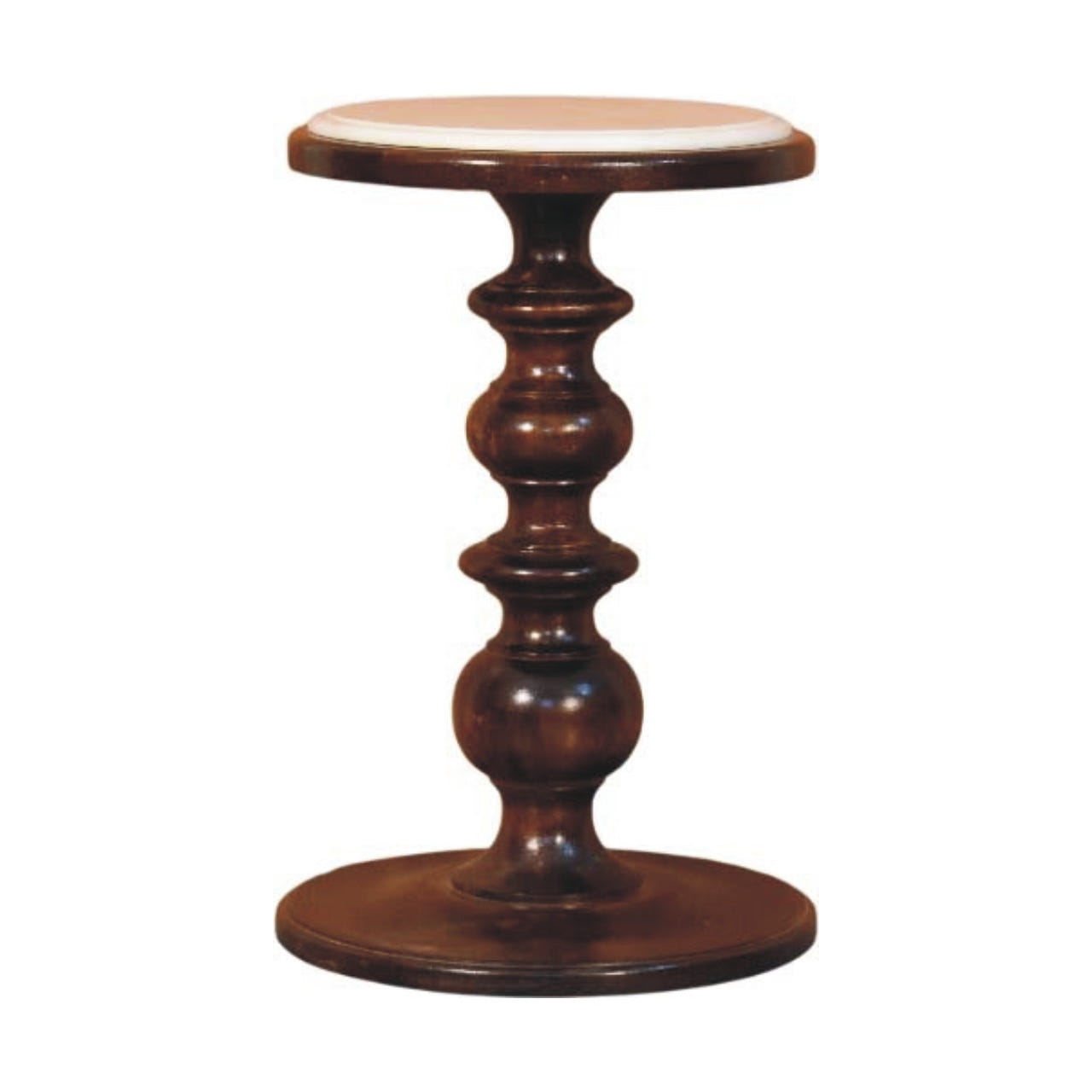 Bellmont Marble-Top Side Table Accent Piece | Chestnut Solid Mango Wood Default Title