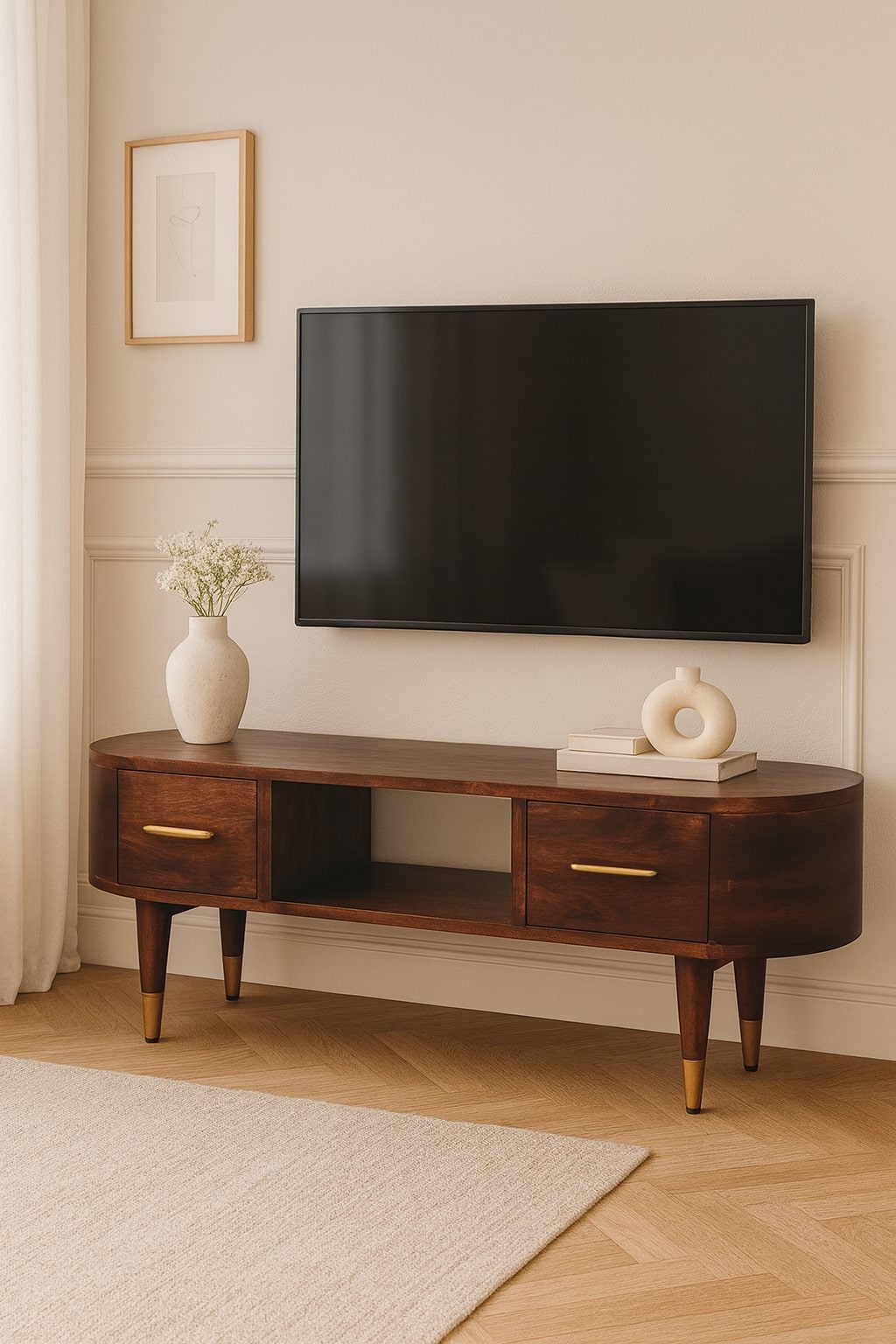 Valenza Curved Media Console