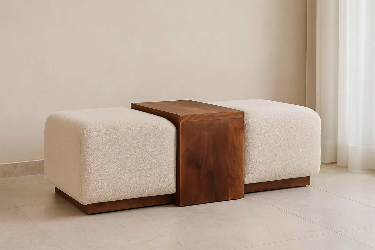 Arden Bench Duo | Honey Caramel Boucle
