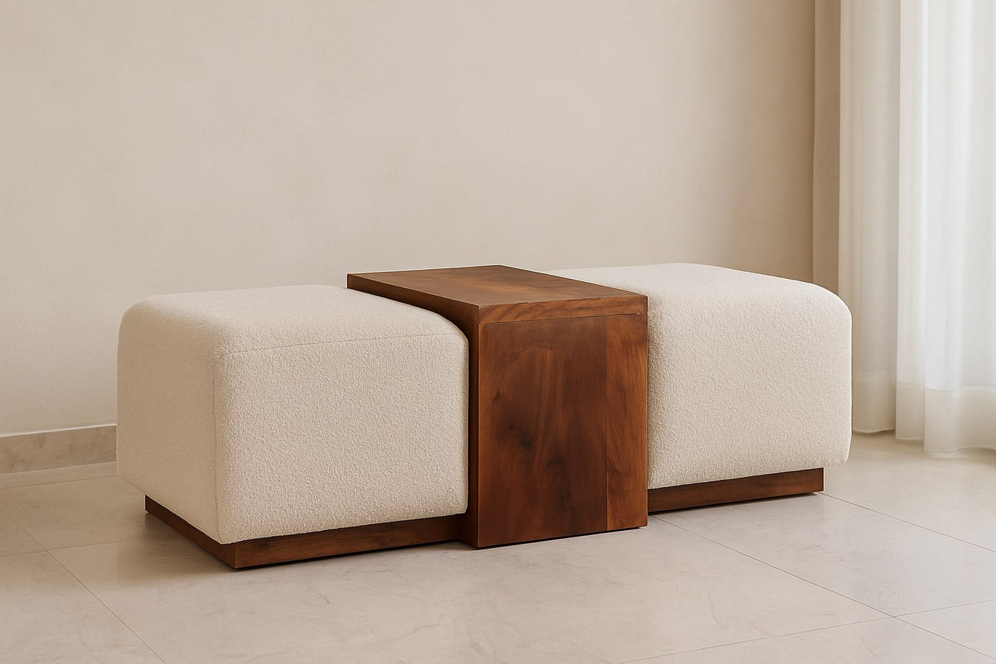 Arden Bench Duo | Honey Caramel Boucle