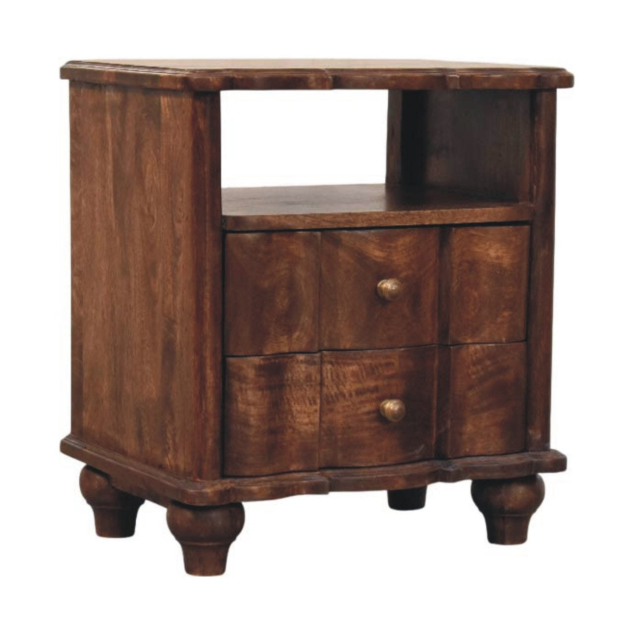 2-Drawer Bedside with Open Shelf Bedside Table Default Title