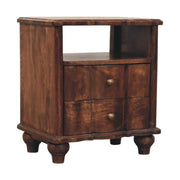 2-Drawer Bedside with Open Shelf