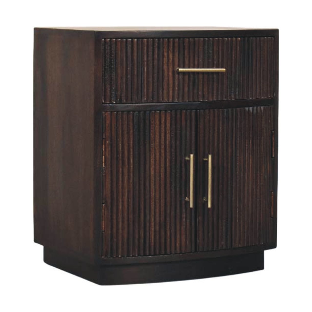 Milan Bedside Table | Brass Velvet Fluted Default Title