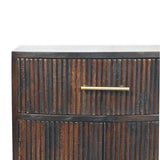 Milan Bedside Table | Brass Velvet Fluted