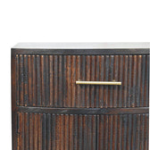 Milan Bedside Table | Brass Velvet Fluted