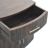 Milan Bedside Table | Brass Velvet Fluted