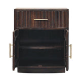 Milan Bedside Table | Brass Velvet Fluted