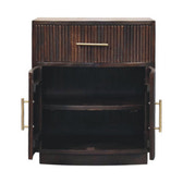 Milan Bedside Table | Brass Velvet Fluted
