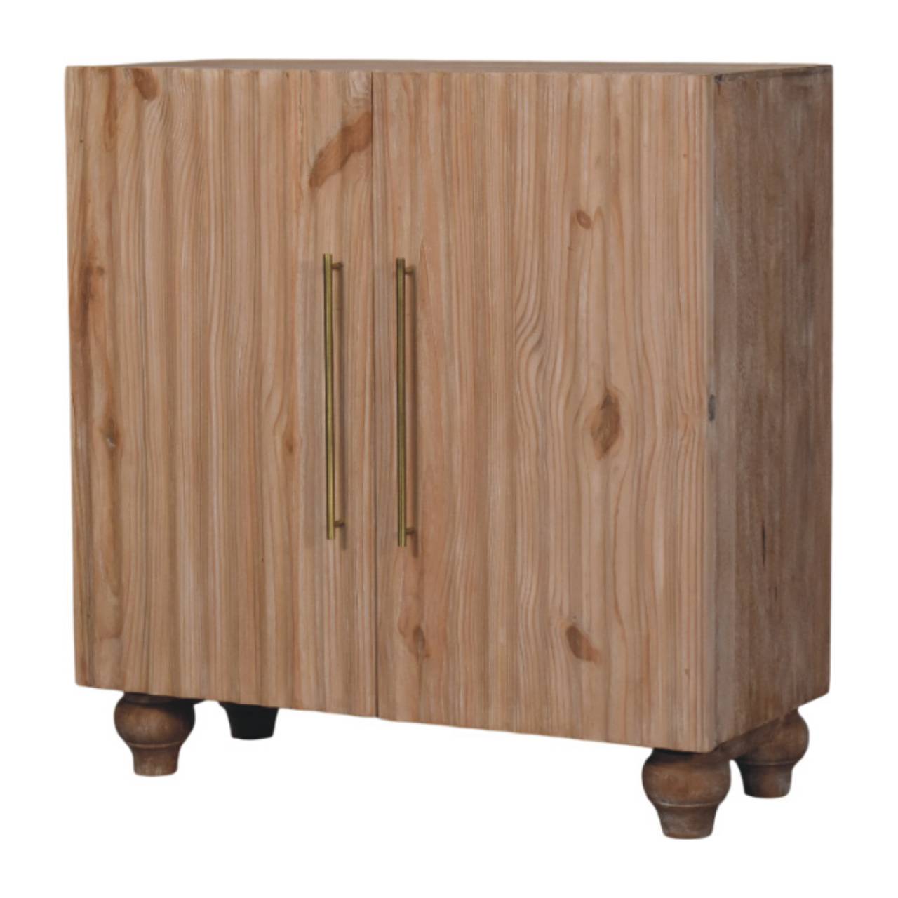 Sandgrain Pine & Mango Sideboard Chest of Drawers | Brass Solid Mango Wood Default Title