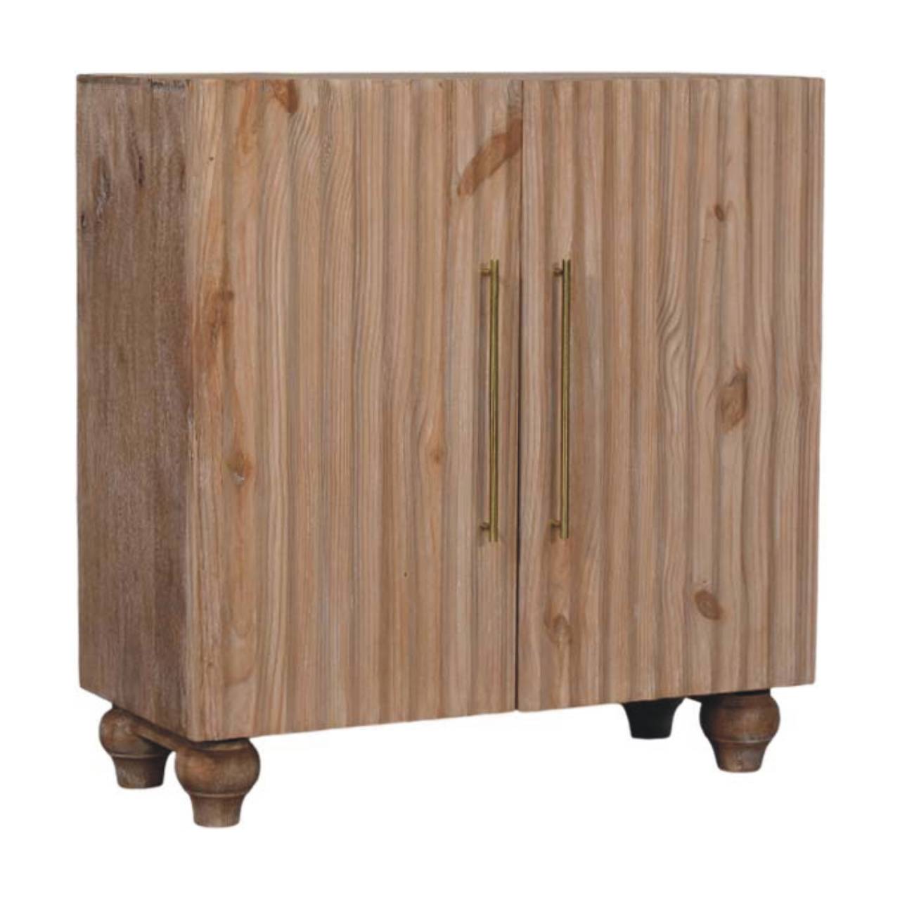 Sandgrain Pine & Mango Sideboard Chest of Drawers | Brass Solid Mango Wood