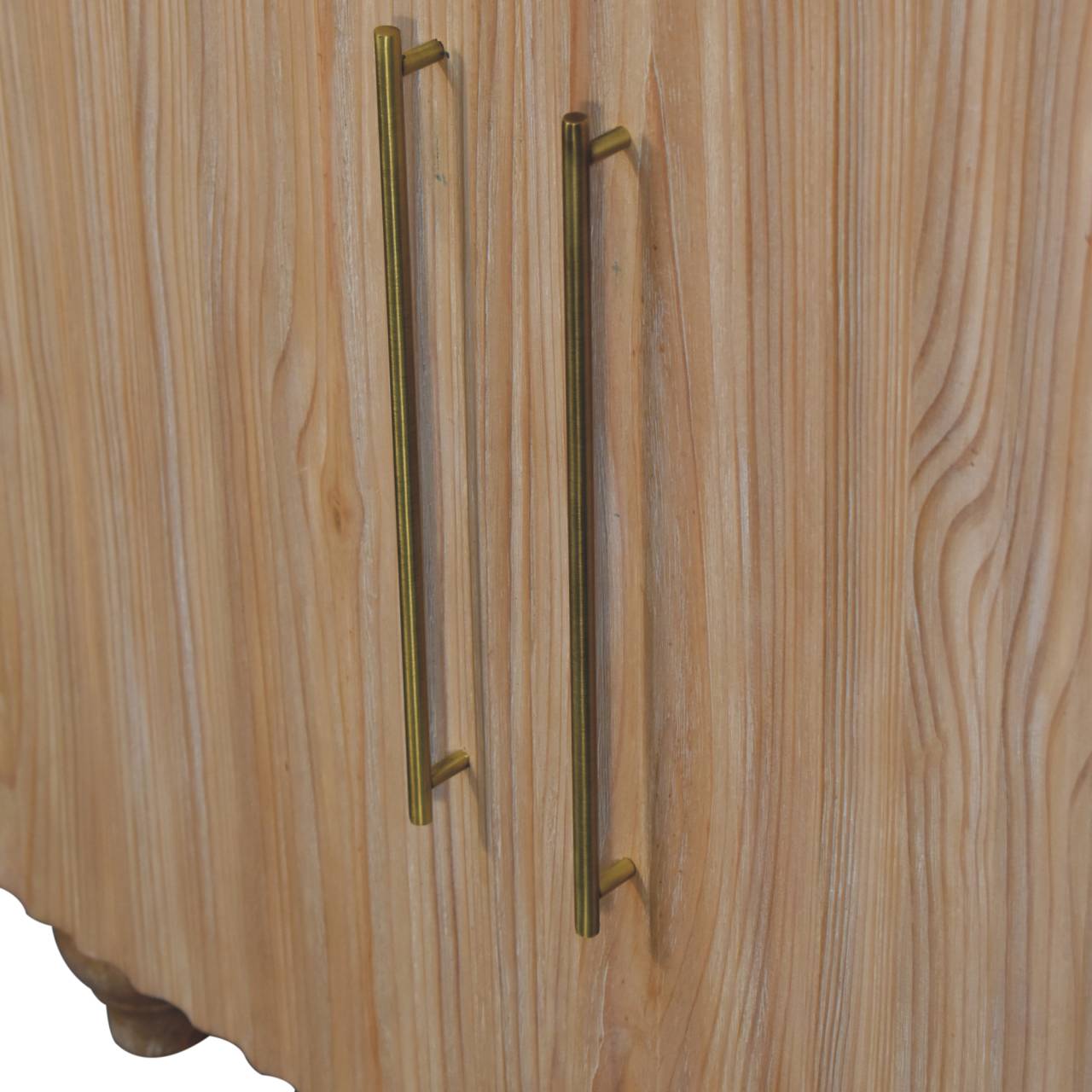 Sandgrain Pine & Mango Sideboard Chest of Drawers | Brass Solid Mango Wood