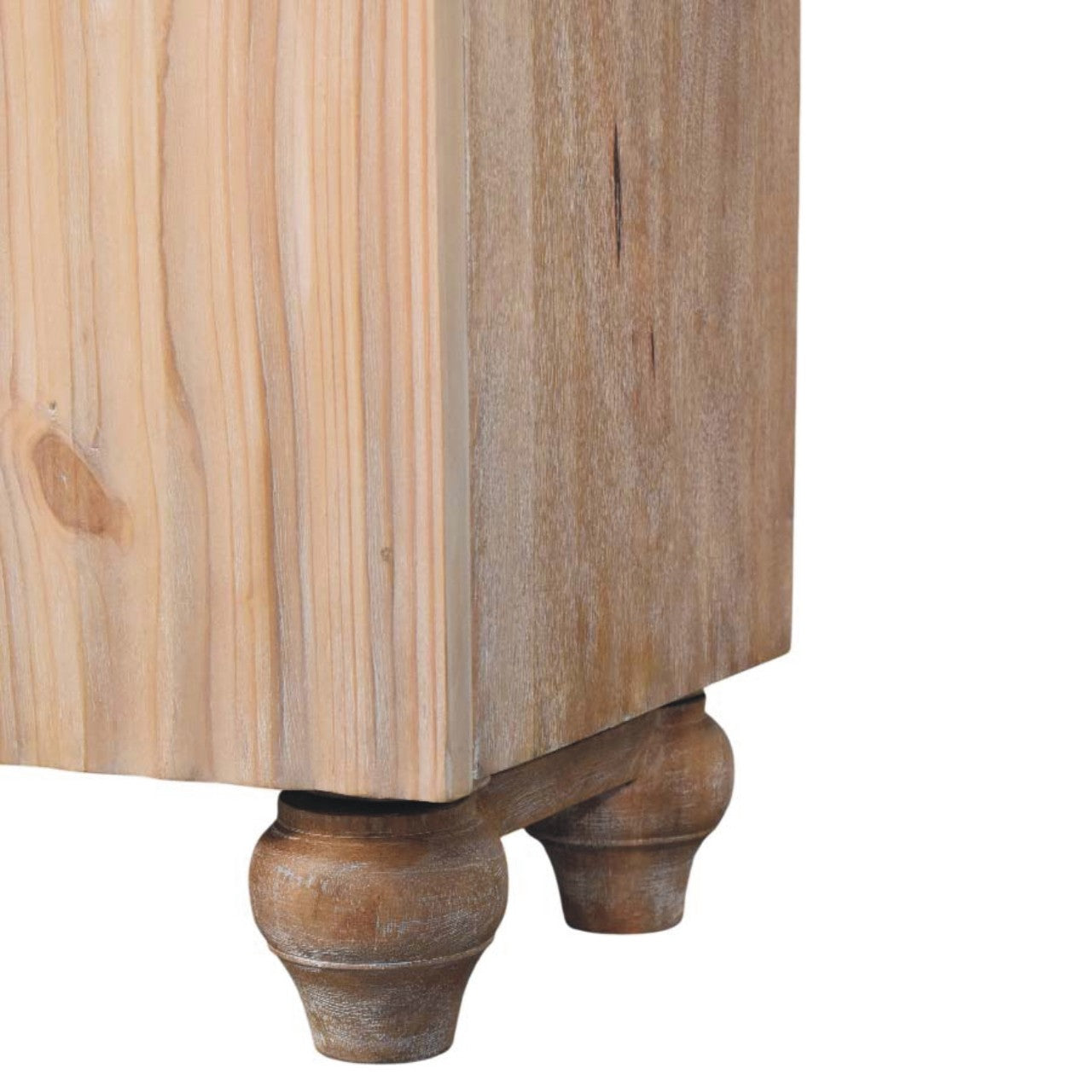 Sandgrain Pine & Mango Sideboard Chest of Drawers | Brass Solid Mango Wood