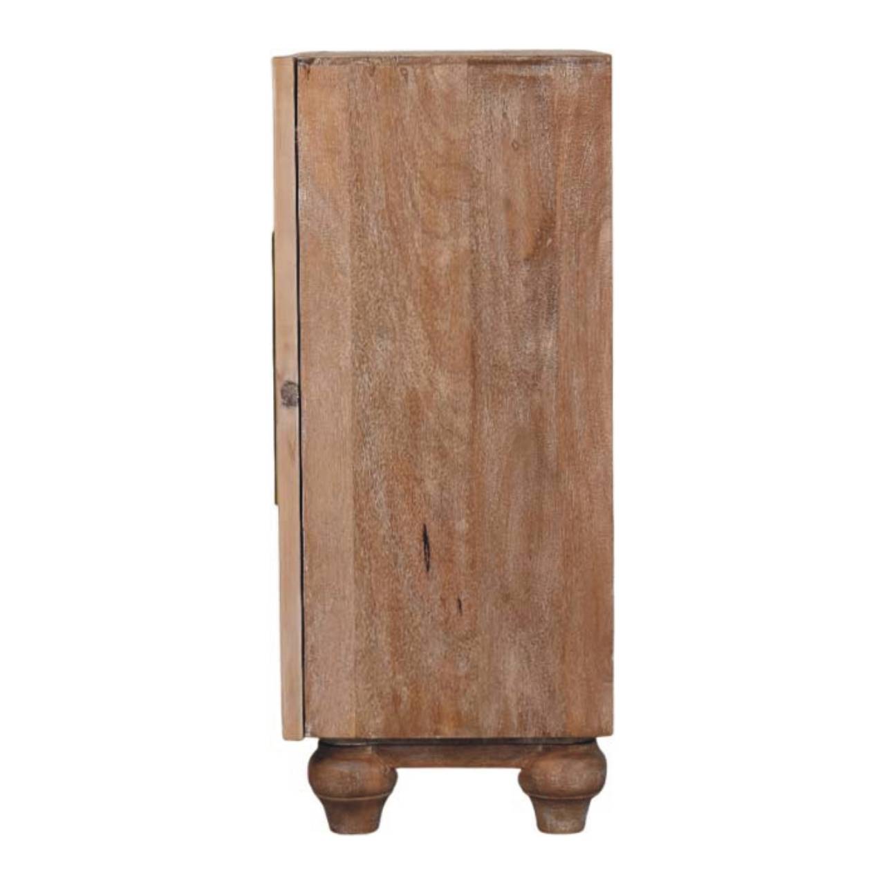 Sandgrain Pine & Mango Sideboard Chest of Drawers | Brass Solid Mango Wood