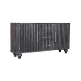 Savoy Sideboard Chest of Drawers | Brass Solid Mango Wood Fluted
