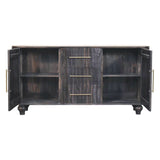 Savoy Sideboard Chest of Drawers | Brass Solid Mango Wood Fluted