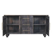 Savoy Sideboard Chest of Drawers | Brass Solid Mango Wood Fluted