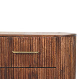 Ridgefront Chest - Roasted Almond Chest of Drawers | Brass Linen Fluted