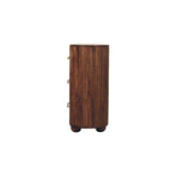 Ridgefront Chest - Roasted Almond Chest of Drawers | Brass Linen Fluted