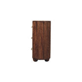 Ridgefront Chest - Roasted Almond Chest of Drawers | Brass Linen Fluted