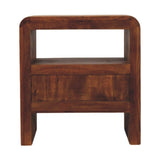 Aurelio Smoked Oak Open Bedside