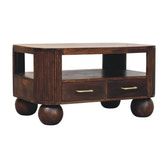 Sphere Leg Coffee Table | California Walnut Solid Mango Wood Fluted Default Title