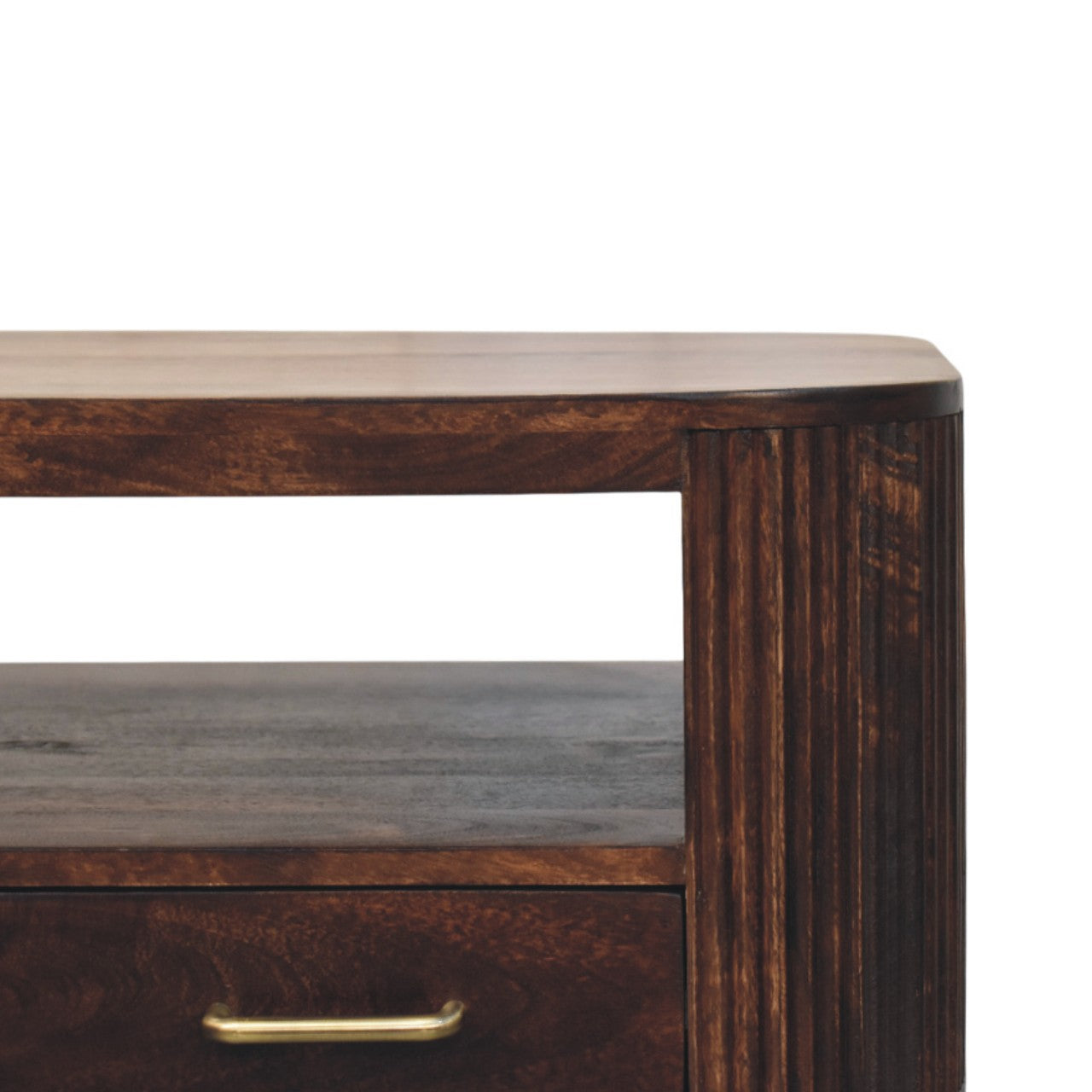 Sphere Leg Coffee Table | California Walnut Solid Mango Wood Fluted