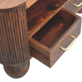 Sphere Leg Coffee Table | California Walnut Solid Mango Wood Fluted