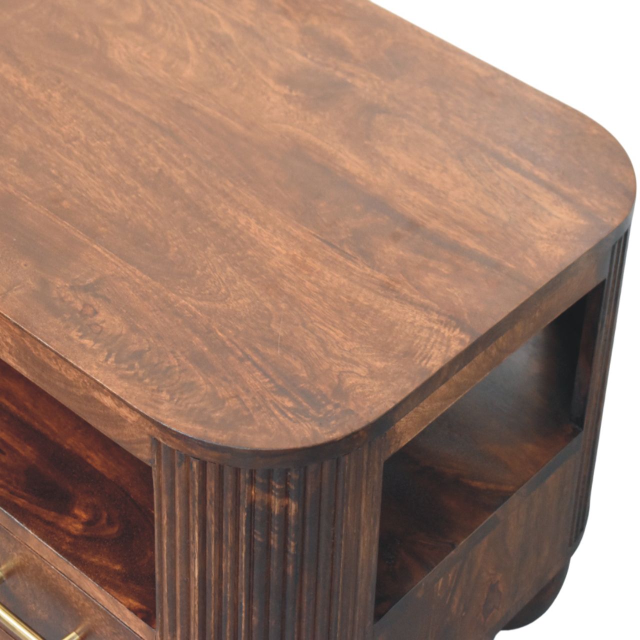 Sphere Leg Coffee Table | California Walnut Solid Mango Wood Fluted