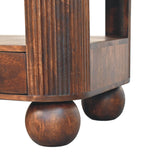 Sphere Leg Coffee Table | California Walnut Solid Mango Wood Fluted