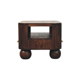 Sphere Leg Coffee Table | California Walnut Solid Mango Wood Fluted
