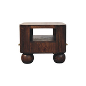 Sphere Leg Coffee Table | California Walnut Solid Mango Wood Fluted