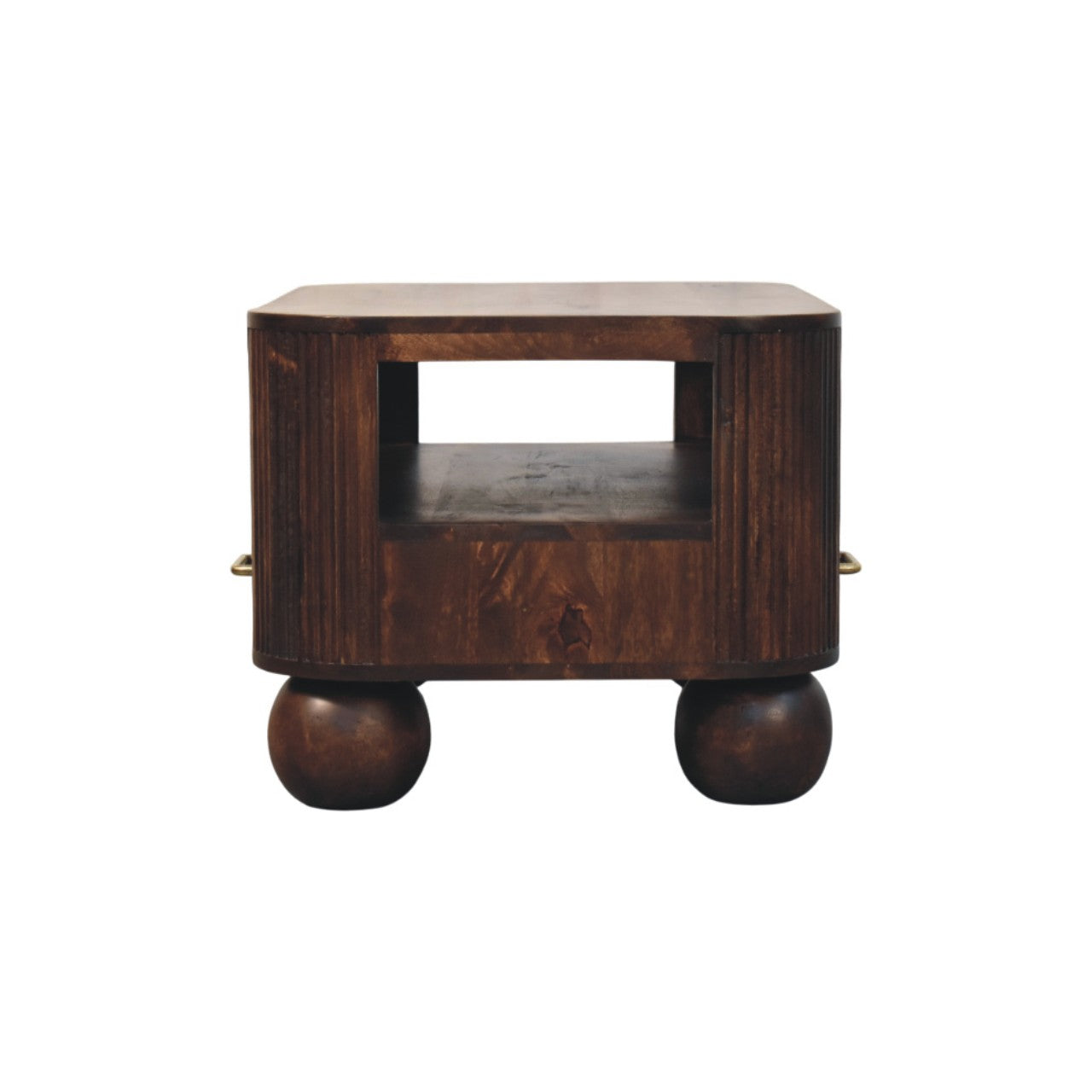 Sphere Leg Coffee Table | California Walnut Solid Mango Wood Fluted
