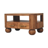Briarwood Fluted Coffee Table | Open Shelf