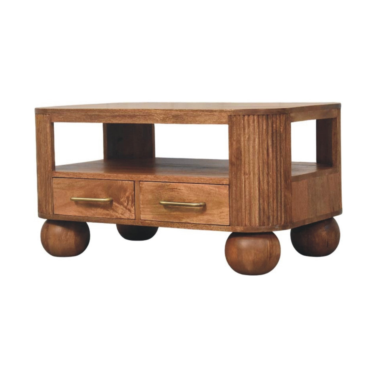 Briarwood Fluted Coffee Table | Open Shelf