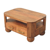 Briarwood Fluted Coffee Table | Open Shelf