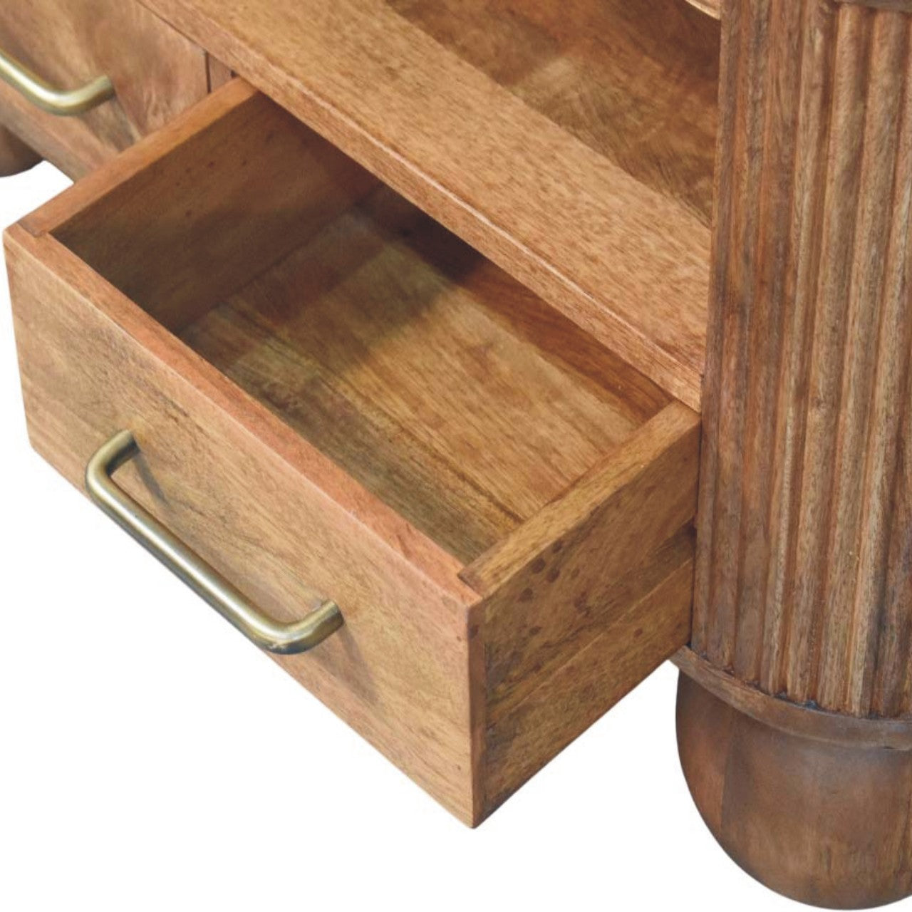 Briarwood Fluted Coffee Table | Open Shelf