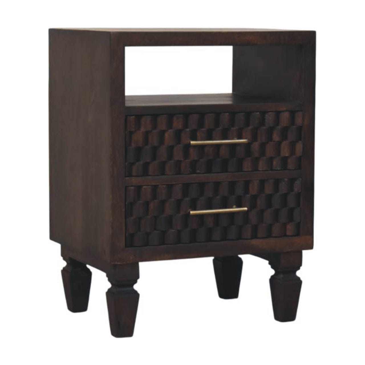 Arno Bedside Table | California Walnut Solid Mango Wood Open Shelf Default Title