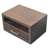 Cadiz Carved Open-Slot Bedside