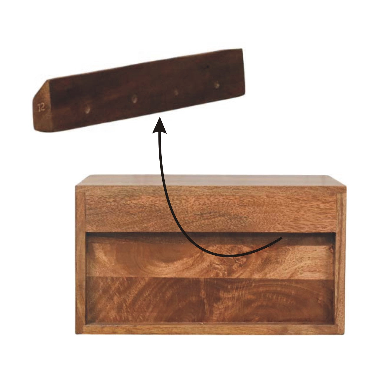 Arno Wall-Mounted Nightstand in Golden Teak