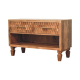 Cadiz Carved Entryway Shoe Cabinet Default Title